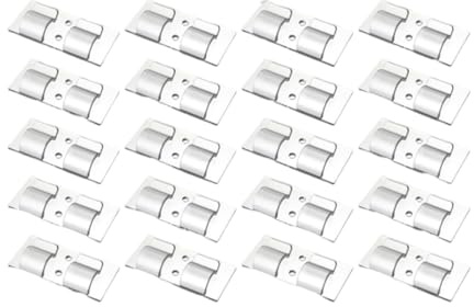 KEQAR Lot de 20 Clips Câbles Autocollants Imperméables pour Intérieur & Extérieur, Guirlandes Lumineuses, Décorations de Noël, Attache Câble, Gestion des Câbles, Organisateur de Câbles (Transparent)