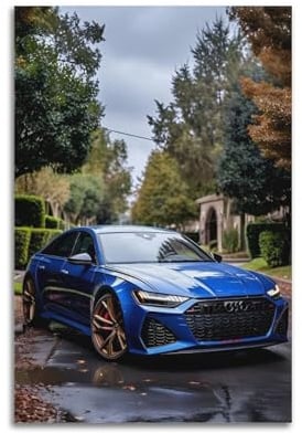 WZKTCL Supercar-Poster RS6 Limousine V8 Performance-Auto-Poster, dekorative Malerei, Leinwand, Wandposter und Kunstdruck, moderne Familienschlafzimmer-Dekoration, Poster, 30 x 45 cm