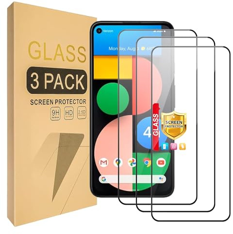 Lucyliy (3-Packungen) Kompatibel für Google Pixel 4a 5G Bildschirmschutz aus gehärtetem Glas [Hohe Auflösung][Härte 9H]