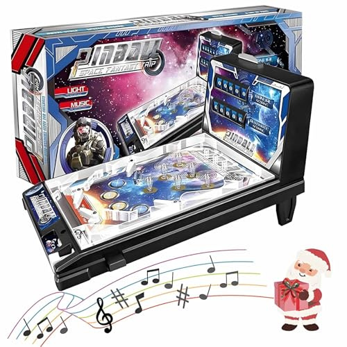Generisch Pinball Arcade Pinball Tischkugelspiel Mini Pinball Maschine Elektronische Bälleautomat Tisch Pinball Spiel mit Leuchten und Soundeffekte, Kind Puzzle Flipperspielzeug