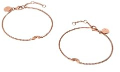 Purelei Rainbow Love Armband Set – 2-teiliges Armband-Set mit integrierten Regenbogenanhängern – Edelstahl, wasserfest, verstellbare Länge 16–19 cm – Gold/Silber/Roségold (Rosegold)