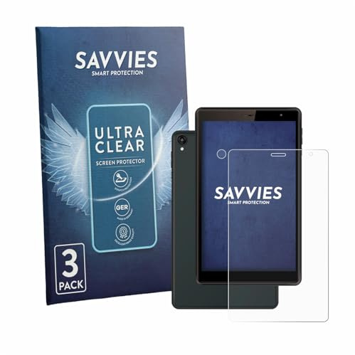 Savvies 6 Stück Schutzfolie für Logicom Tab 80 8 (Display+Kamera) Displayschutz-Folie Ultra-Transparent