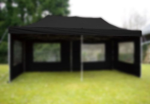 Nexos Pavillondach Ersatzdach Wechseldach für Profi Falt-Pavillon 3x6m - Dachplane 270g/m² PVC-Coating versiegelte Nähte wasserdicht – Farbe: schwarz