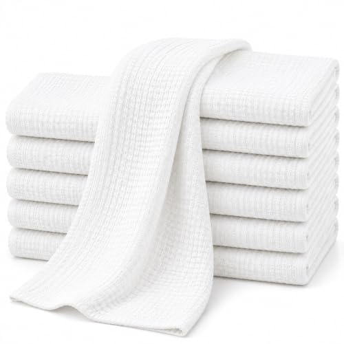 DUDU N GIRLIE 12 Pack White Baby Muslin Squares 70x70cm, Soft Double Layer Cotton Muslin, Feeding & Burping Cloths for Newborns