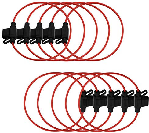 DIGITEN 10pcs Inline 16 AWG Blade ATM Mini Fuse Holder with 30cm Wire (Pack of 10)