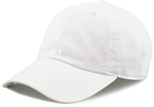 Baumwoll-Baseballkappe, Väter-Mütze, gewaschen, niedriges Profil, verstellbar, für Männer und Frauen, lässig, Outdoor, Laufen, Golf, Weiss/opulenter Garten, Einheitsgröße