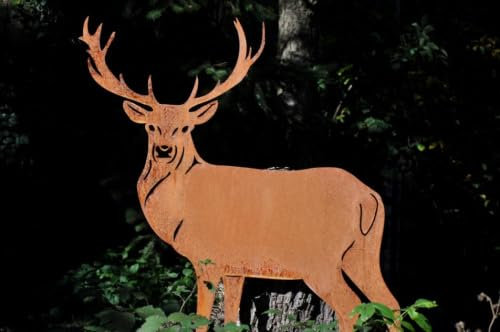Edelrost Hirsch stehend 107x105cm