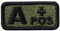 Taktisch Typ A positiv Blutgruppe Emblem Bestickter Aufnäher mit Haken- und Flauschbänder, Olivgrün