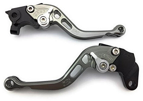 aVDB-moto Paar kurze Hebel kompatibel mit Honda CBF 600 SA 2008-2016 Bremse und Kupplung CNC (Titan, Silber)