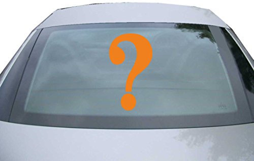 Indigos UG - Aufkleber Heckscheibe & Motorklappe - orange - 600x337 mm - Fragezeichen Piktogramm - Auto Scheiben Fenster Heckklappe Tuning Racing JDM - Die cut