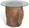 vidaXL Teak Couchtisch Glas Beistelltisch Wohnzimmertisch Sofatisch Baumstamm