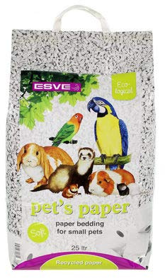 Esve Tierstreu - Papiertierstreu, Unparfümiert, 10 Liter, für Katzen und Kleintiere