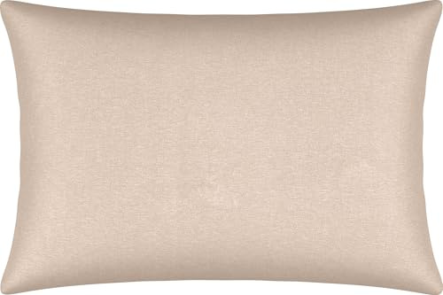 Erwin Müller Kissenbezug, Kissenhülle Single-Jersey Murnau - beige Größe 50x70 cm - bügelfrei, strapazierstark, elastisch, mit Reißverschluss