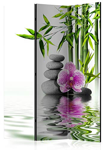murando Raumteiler Foto Paravent Spa Blumen Orchidee 135x172 cm beidseitig auf Vlies-Leinwand Bedruckt Trennwand Spanische Wand Sichtschutz Raumtrenner Home Office Bambus Zen p-B-0034-z-b