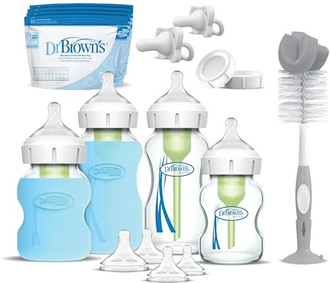 Dr. Brown's Options + Wide-Neck Glass Baby Bottle Starter Set