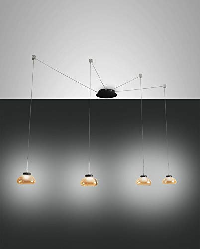 Fabas Luce LED Pendelleuchte ARABELLA 2, inkl. Smartluce, 4x 8W, 3000K, 2880lm, IP20, Amber
