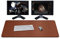 ZORESYN PU Leder Schreibtischunterlage XXL 110x50cm - rutschfeste Büro-Matte mit Rollband Premium Tischschoner für Gaming & Homeoffice - Braun - Wasserdicht & Anti-Kratz