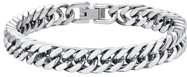 ChainsHouse Stainless Steel Cuban Chain Bracelet for Men 8 mm 7.5