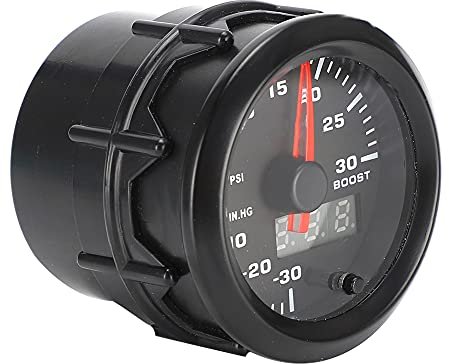 Akozon 52mm/2in 7 Farben LED Turbo Boost Meter Digital Turbo Boost Gauge Auto Modifikation Instrumentenset