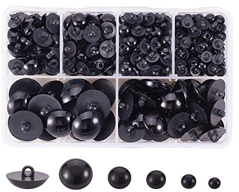 PandaHall 298PCS 8.3mm-12.9mm Schwarzer Kunststoff Solid Safety Eyes Nähen Crafting Eyes Buttons Für Bear Doll Puppet Plüsch Animal Toy