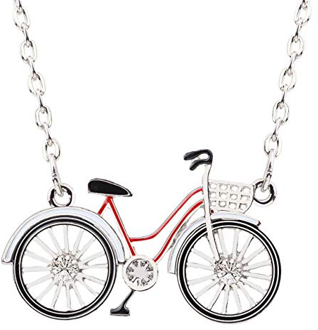 WEVENI Emaille Legierung Fahrrad Halskette Fahrrad Anhänger Kette Einzigartige Schmuck Geschenke für Frauen Mädchen Damen