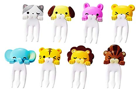 TOYANDONA Animal Food Fruit Fork Picks for Kids Cute Bento Box Decor Forks Cake Little Forks Dessert Forks Mini Cartoon Toothpick for Cake Dessert Pastry Party Supplies 8pcs
