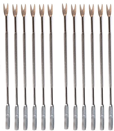 12 Stück Edelstahl Hummer Krabbe Meeresfrüchte Pick Gabeln und Schaufel Nuss Gabeln Meeresfrüchte Picker Gabel Küchenwerkzeug Silber