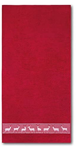 Dyckhoff Frottierserie 'Hirschparade' Handtuch 50 x 100 cm Granat - Rot