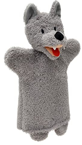 Handpuppe Tierhandpuppen Wolf 30 cm, Zoo Farm Cartoon Tierfigur theatrepuppe Handspielpuppe, für Kinder Baby Jungen Mädchen