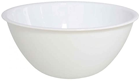 Acan Ensaladera, Cuenco de Cristal, 213.5 cl. ensaladera, Recipiente para Palomitas, Aperitivos, Fruta, Ligero y Resistente. Color Blanco. Diametro 22 cm