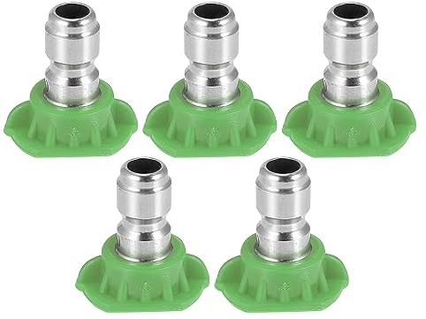 X AUTOHAUX 25 Degrees High Pressure Washer Spray Nozzle Connector Green 5 Pcs