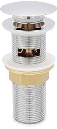 Desagüe Click-Clack Universal con Troppo Lleno para Lavabo y Bidet 1 1/4 Latón Cromado Ideal para estantes Colgantes y Lavabos de Apoyo Mod. Noana