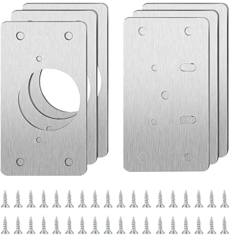 3 Sets Scharnier Reparaturplatte Scharnier Reparatur Halterungen Edelstahl Scharnier Reparatur Scharniere Reparaturplatte mit Schrauben und Loch