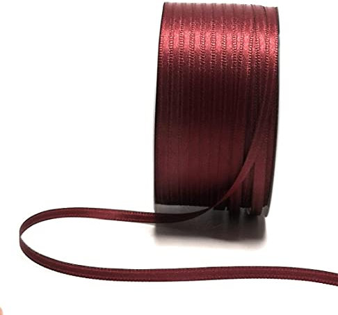 s.dekoda Satinband 50m x 3mm Weinrot Schleifenband Dekoband Satin