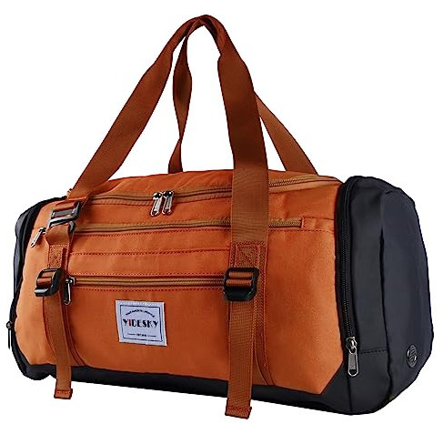 GUDFBALE Duffle Bag für Herren/Damen, faltbar, Reisetasche, 40 l, mittelgroß, Sport-Turnbeutel mit Nasstasche und mit Schuhfach, Übernachtungsrucksack,Khaki