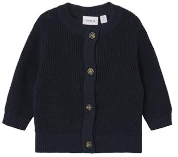 NAME IT Nbnbubba LS Knit Card Noos Maglione Cardigan, Zaffiro Scuro, 86 Unisex-Bimbi