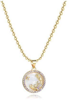 SBI Jewelry Gold Zodiac Necklace for Cancer Adjustable Birthstone Birthday Necklace for Women Birthday Jewellery
