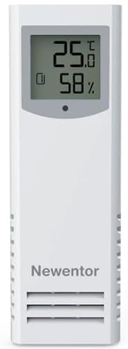 Newentor R3 Sensore esterno per stazione meteorologica, sensore radio esterno termometro, compatibile solo con Newentor Q7-DE, Q8-U & Q8-DE (solo sensore esterno)