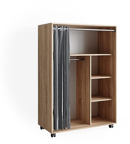 Vicco Kleiderschrank Doros, Sonoma, 100 x 146.6 cm mit Rollen