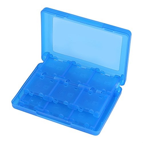 Game Card Case,28 in 1 Switch Game Case for Switch Game Card Switch Game Holder Storage Micro SD Cartridge Slots Slim Switch Game Organizer Memory Card Holder for 3DS DSL DSI LL(blue)