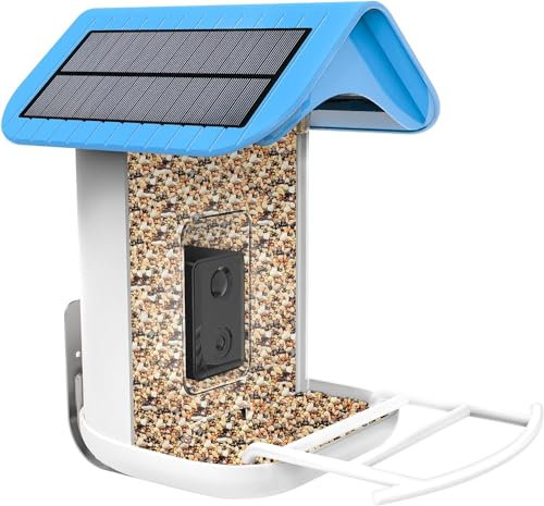 Callow Retail Smart Bird Feeder & Camera | Solar-Powered Weatherproof AI-Bird Recognition Auto-Capture Recording Camera - 1080p HD with Night Vision & Remote App Viewing - Wireless