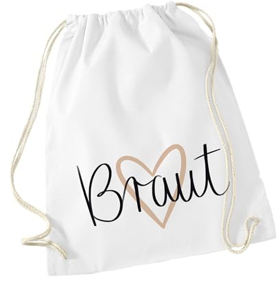 JGA Turnbeutel - Team Braut Herz (weiß (Braut))