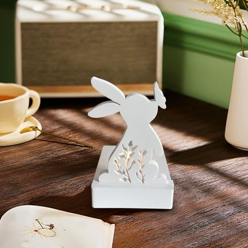 Silikonformen Gießformen Kerzenhalter Silikonform Hase Teelichthalter Silikonform,Silikonformen Gießformen Ostern Frühling Deko, Gießform Beton Kerzenhalter für Stabkerzen und Teelichter (03)