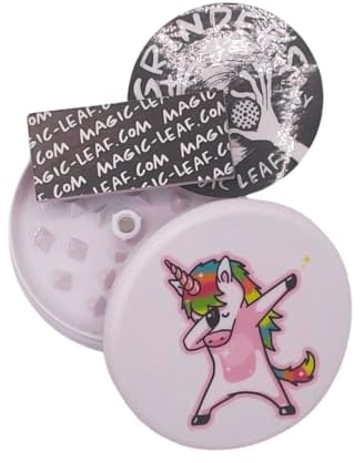 Plastic Herb Grinder | White & Pink Herbal Crusher Hand Muller W/Roach Booklet Filter Tips| Plastic 3 Layer 60mm | Pink