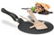 Relaxdays Poêle à crêpes avec râteau & spatule, pour Plaque à Induction, Aluminium, crêpière, diamètre de 25 cm, Noir