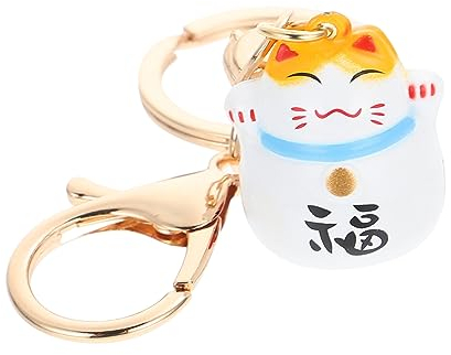 Holibanna porte-clés chat chinois cute bourse cadeaux d'anniversaire décor d'or décor pendentif chat unique décor suspendu chat porte-bonheur Chat chanceux Ornement cloche suspendue décorer