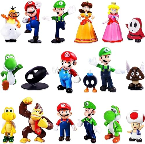 18 Stück Tortendeko Geburtstag, Super Tortenfiguren, Cupcake Party Kuchen Deko, Cartoon Kindergeburtstag - Geeignet für Kinder Geburtstag Party Torte Supplies