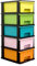 ABBAware Plastic Storage Tower Unit with Wheels, Home Organisation Storage Drawers, 5 Drawers Pastel Assorted Colours