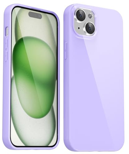 Svanove für iPhone 15 Hülle Silikon Case, Bunt Weich TPU Ultra Dünn Handyhülle Einfarbig Handy Hülle Mädchen Frauen, Glatt Plastik Schutzhülle Slim Silikonhülle Gummi Bumper, Lila Flieder