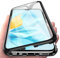Orgsty Coque pour Honor 200 Lite 5G, Coque d'adsorption magnétique Ultra Mince à 360° Housse de Protection en Avant et Arrière Verre Trempé Etui Transparent Métallique Antichoc, Noir